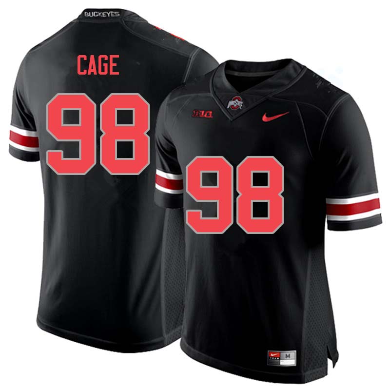Men #98 Jerron Cage Ohio State Buckeyes College Football Jerseys Sale-Blackout